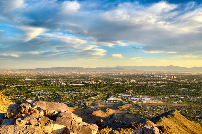 View from the mountains of Phoenix, Arizona and the surrounding valley