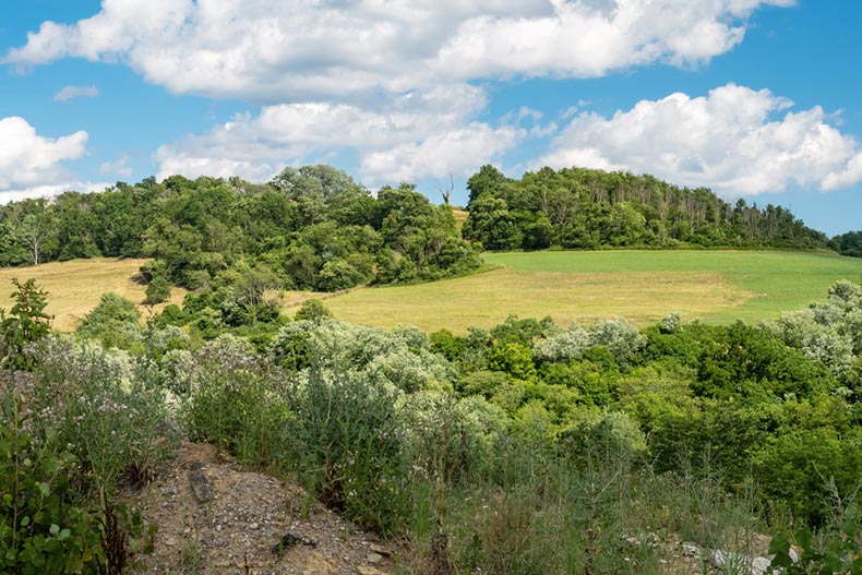 Scenic landscape in Washington County in Southwest Pennsylvania near Pittsburgh
