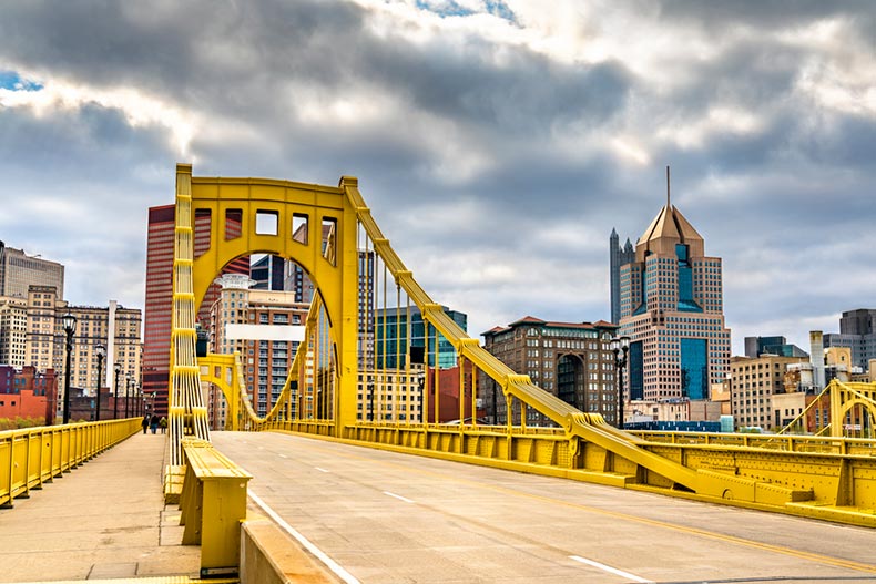 The Andy Warhol Bridge across the Allegheny River in Pittsburgh, Pennsylvania