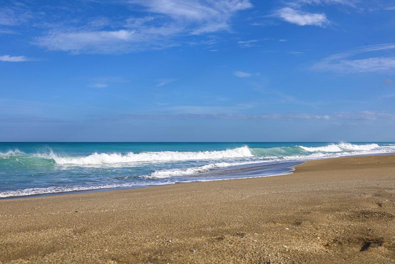 A pristine beach along the Treasure Coast in St. Lucie County, Florida