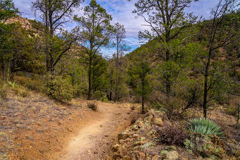 A trail in Granite Mountain near the Granite Basin Lake in the Prescott National Forest