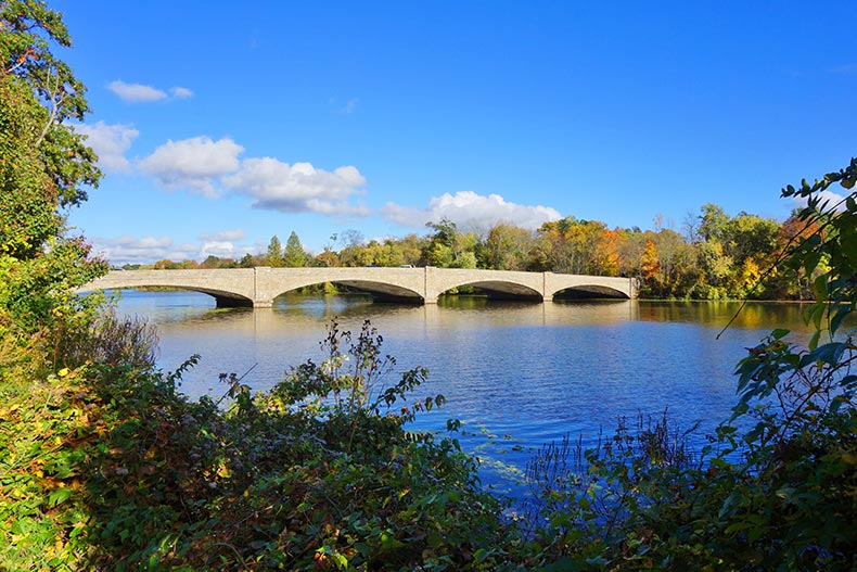 Photo of Washington Bridge over Lake Carnegie in Princeton, New Jersey