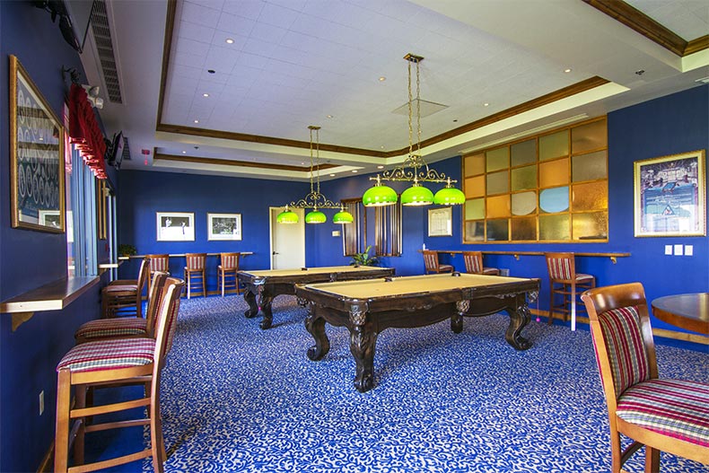 Interior view of the billiards room at Province in Maricopa, Arizona