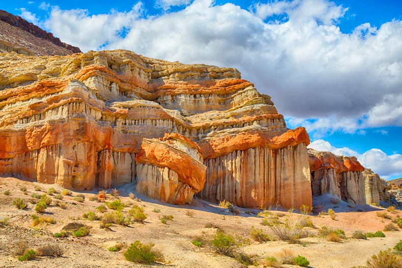 Scenic desert cliffs and spectacular rock formations at Red Rock Canyon State Park in Nevada