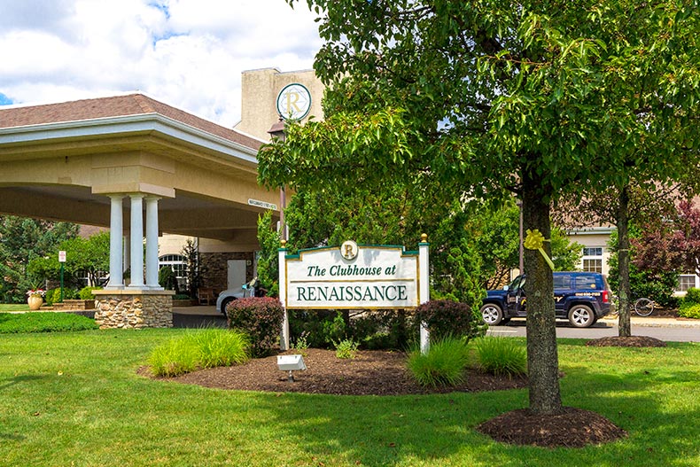 Exterior view of the clubhouse at Renaissance at Manchester in New Jersey