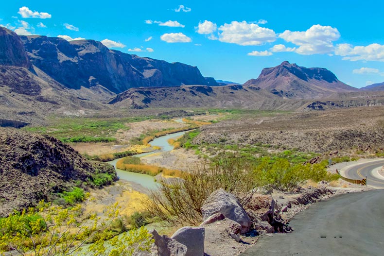 Sunny view of the Rio Grande River Valley in Texas