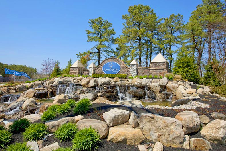 The community sign for River Pointe in Manchester, New Jersey