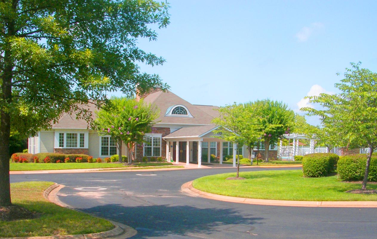 Exterior photo of the clubhouse at River Ridge active adult community in Woodridge, Virginia