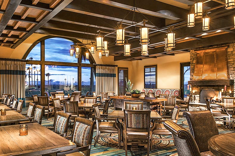 Interior view of a restaurant at Robson Ranch Arizona in Eloy, Arizona
