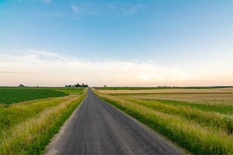 An open country road in LaSalle County, Illinois