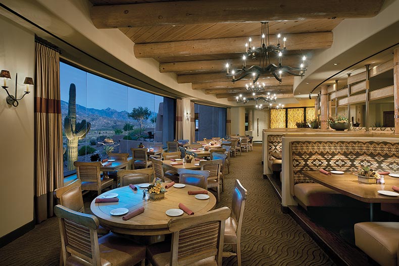 Interior view of the restaurant at SaddleBrooke in Tucson, Arizona