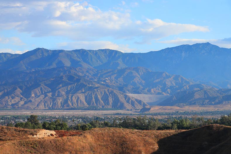 View of the San Gorgonio Mountains in California