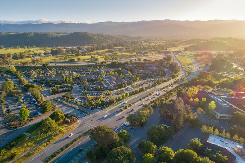 Sandhill Road, home of the venture capital firms, in Menlo Park, California