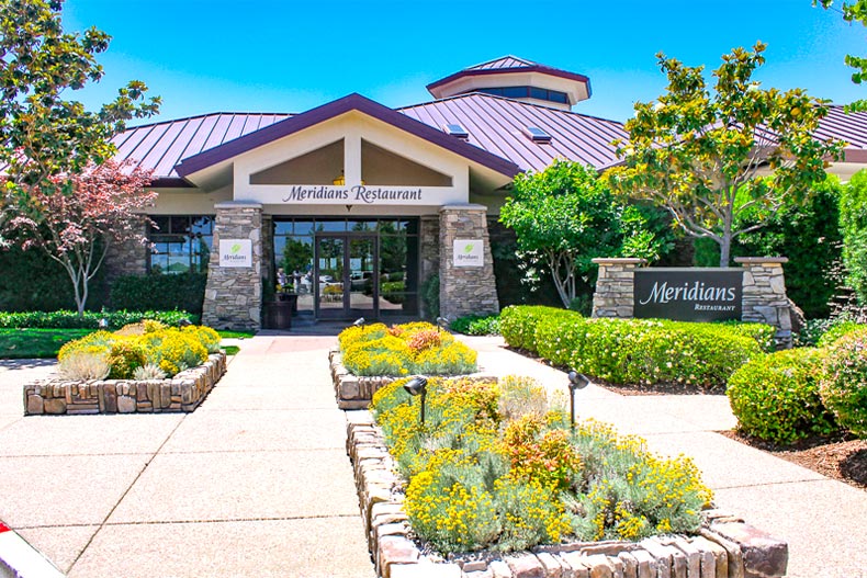 Exterior photo of the Meridians Restaurant in Sun City Lincoln Hills of Lincoln, California