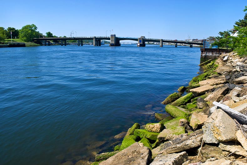 View of Shrewsbury River in Sea Bright, New Jersey