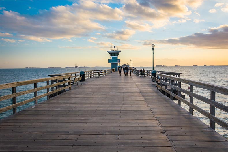 The pier at sunset in Seal Beach, California