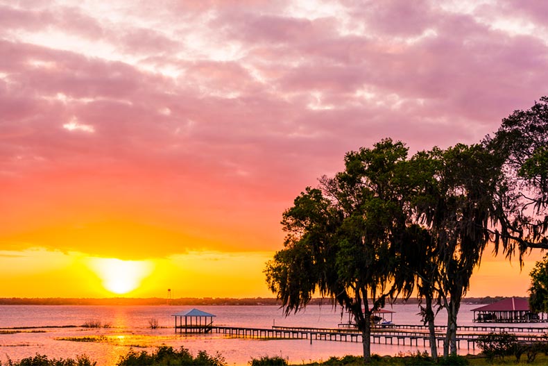 A sunset over Lake Jackson in Sebring, Florida