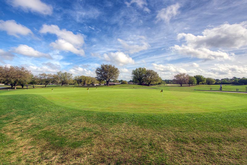 View of the greens over the golf course at Silverthorn.