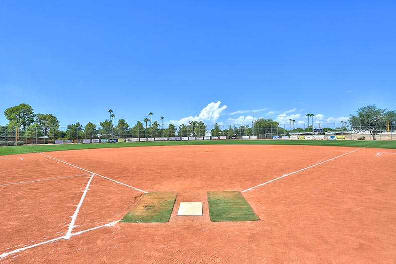 The softball field at Sun City in Sun City, Arizona