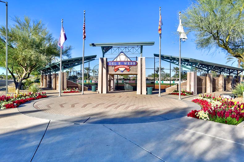 Entrance to the softball field at Sun City Grand in Surprise, Arizona
