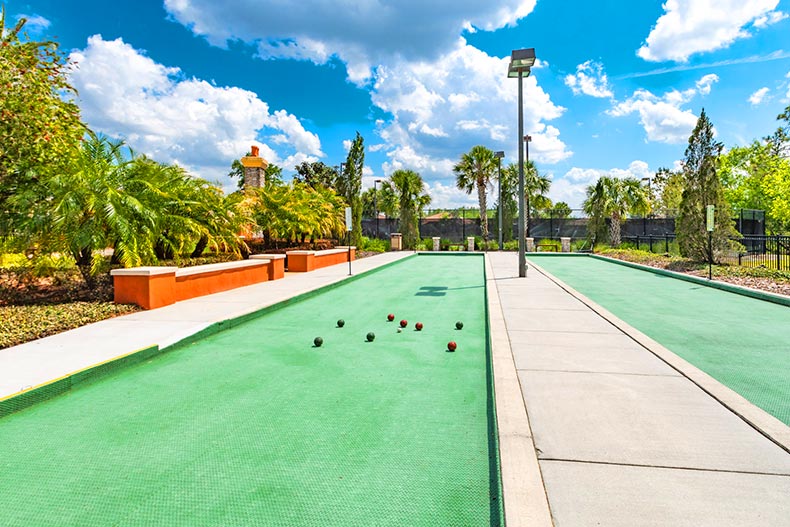 Bocce ball courts at Solivita in Kissimmee, Florida