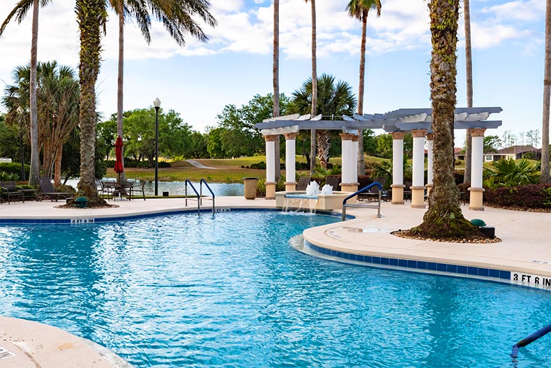 The outdoor pool at Solivita in Kissimmee, Florida