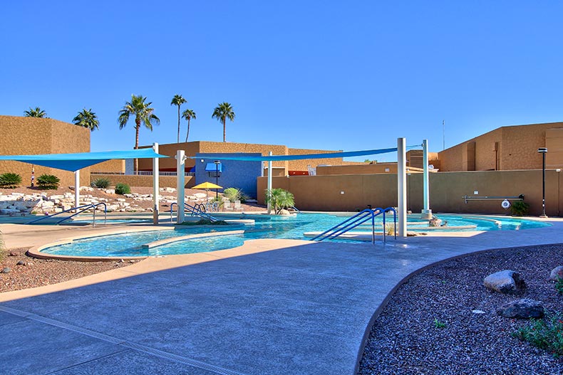 An outdoor pool at Sun City in Arizona