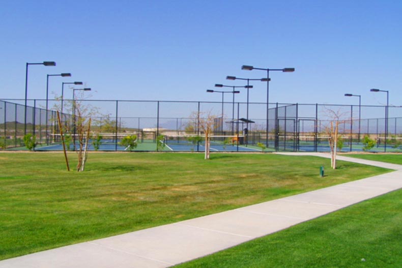 The tennis courts at Sun City Anthem at Merrill Ranch in Florence, Arizona