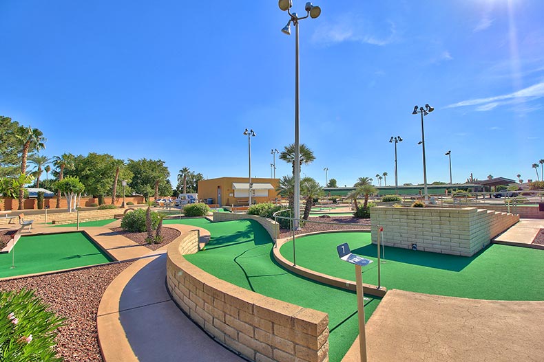 The mini golf course at Sun City in Arizona