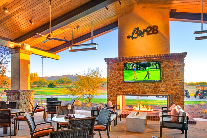 An outdoor lounge at Sun City Festival in Buckeye, Arizona