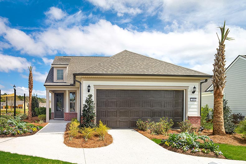 Exterior view of a model home at Sun City Hilton Head in Bluffton, South Carolina