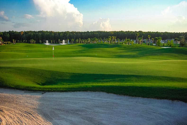 Picturesque view of a golf course at Sun City Hilton Head in Bluffton, South Carolina