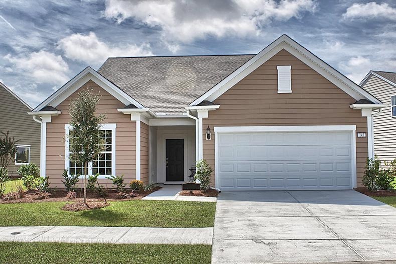 Exterior view of a model home at Sun City Hilton Head in Bluffton, South Carolina