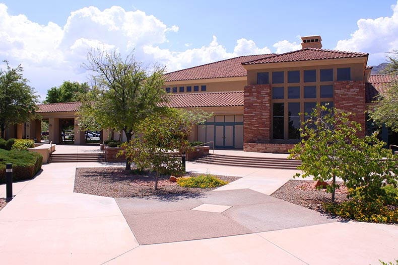 Exterior view of a community building at Sun City Summerlin in Las Vegas, Nevada