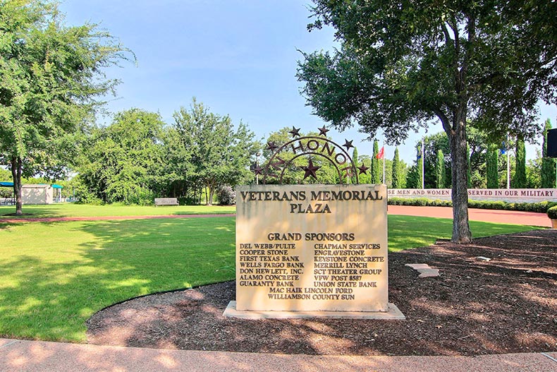 Veterans Memorial Plaza at Sun City Texas in Georgetown, Texas