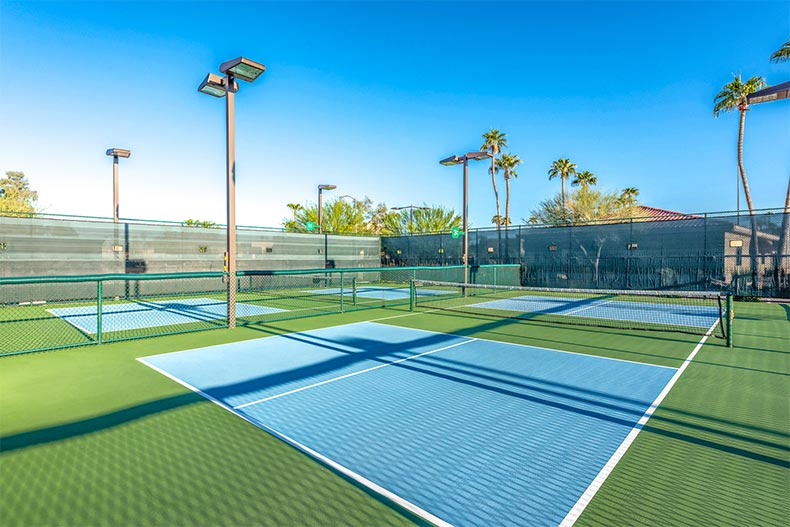 The pickleball courts at Sun City West in Sun City West, Arizona