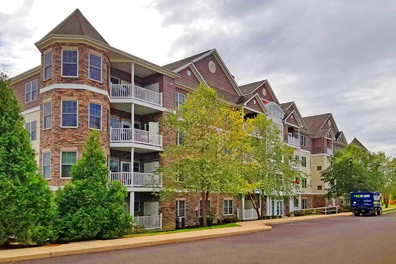 Exterior view of a residential building at The Arbours at Eagle Pointe in Philadelphia, Pennsylvania