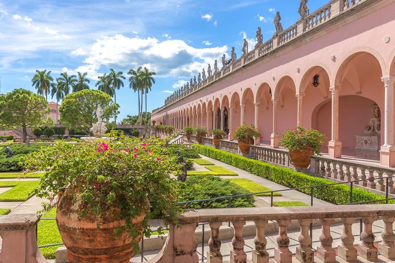 The gardens at the Ringling Museum complex In Sarasota, Florida