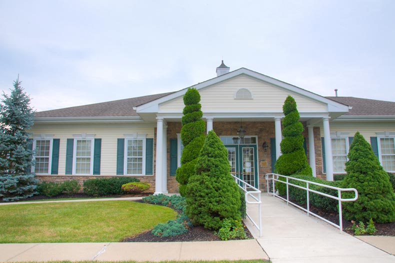 Exterior view of a community building at The Village at Maidencreek in Blandon, Pennsylvania