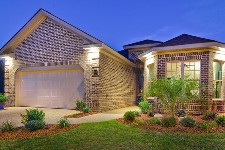 Exterior view of a model home at The Village at Motts Landing in Wilmington, North Carolina