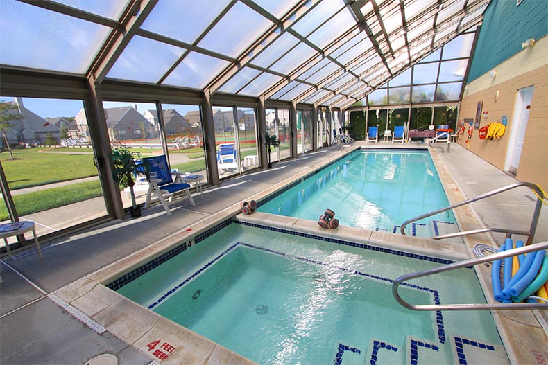 The indoor pool at The Village Grande at Little Mill in Egg Harbor Township, New Jersey