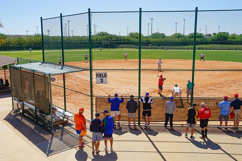 Residents watching a baseball game in The Villages, Florida