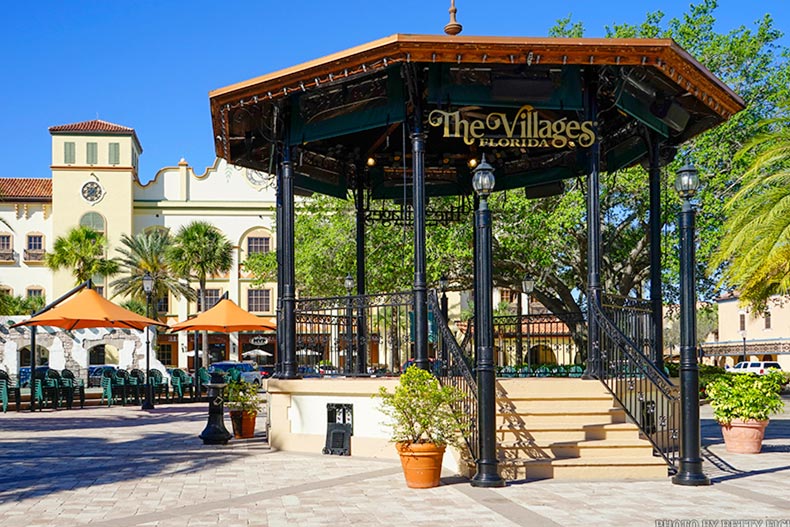 A gazebo in a town center at The Villages in Florida