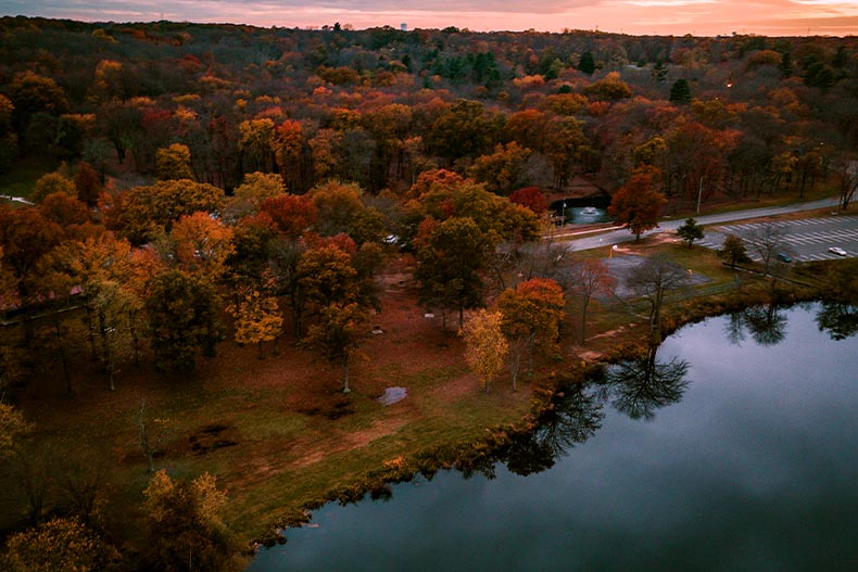Aerial view of Thompson Park in Monroe, New Jersey