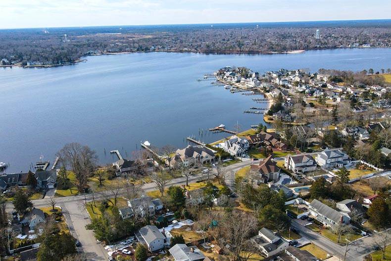 Aerial view of Toms River in New Jersey