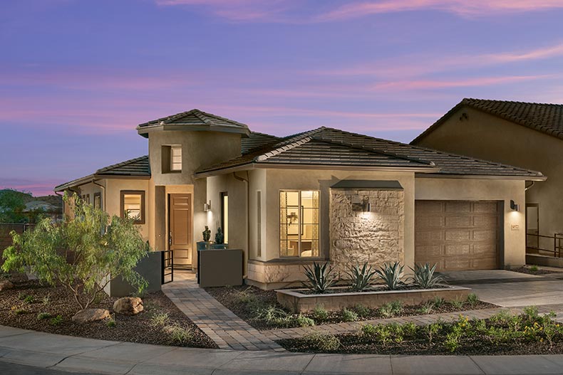 Exterior view of a model home at Trilogy at Vistancia in Peoria, Arizona