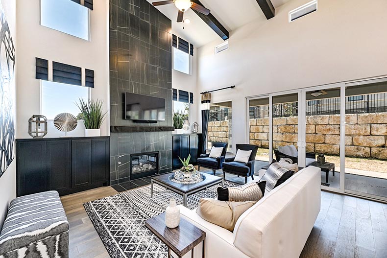 Interior view of a lounge area in Tuscan Village Horseshoe Bay in Horseshoe Bay, Texas