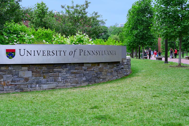 Entry to the University of Pennsylvania campus along Locust Walk in Philadelphia