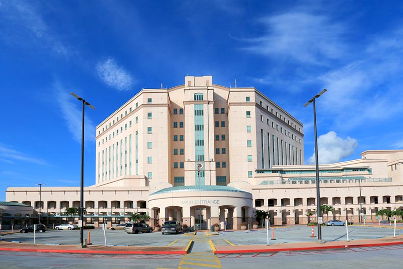 Exterior view of the VA Medical Center in West Palm Beach, Florida