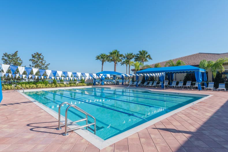 The outdoor lap pool at Valencia Lakes in Wimauma, Florida